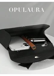 OpulAura Women s European And American Fashion Black Satin Flap Clutch Evening Bag Sparkling Elegant Bowknot Rhinestone Decor Party Handbag Luxury Satin Formal Dress Bag Chain Shoulder Bag Suitable Fo