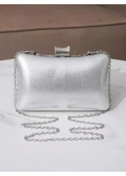 Rhinestone Embellished Evening Clutch Handbag Women s Shoulder Crossbody Chain Bag Square Mini Party Purse Glamorous Rhinestone Bag