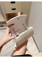 1pc Classic Pleated Satin Evening Dress Clutch Bag Formal Party Handbag Romantic Wedding Bridal Envelope Bag With Rhinestone Decor Chain Shoulder Bag Tready Party Bags Perfect For Party Wedding Prom D