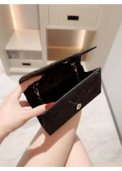 Glitter Evening Bag Purse Women Evening Bag Envelope Handbag Large Wedding Party Prom Purse Mini Flap Square Bag Metallic Sequin Dress Bag Evening Bags For Teen Women Women Socialites Working Women Et