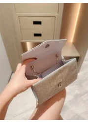 Mini Metallic Glitter Flap Box Bag Luxury Minimalist Clutch