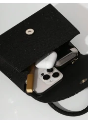 Lightweight Business Casual Rhinestone Decor Bucket Bag Mini Drawstring Design Clear Bag Faux Pearl Bag Evening Bag Dinner Bag Glamorous Elegant Exquisite Quiet Luxury Rhinestone For Party Girl For Wo