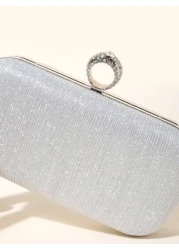 Captivating Glittering Sequin Luxury Evening Clutch Simple Glittering Clutch Shiny Square Bag For Perfect Parties Weddings Balls Dinners Banquets For Women Brides And Girls