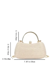 Glamorous Glitter Bling Sequin Luxury Shiny Mini Glitter Rhinestone Decor Box Bag Evening Bag Dinner Bag Faux Pearl Metal Chain Crystal Decor For Party Girl Woman Bride Perfect For Party Wedding Prom