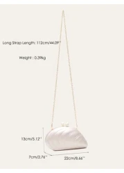 STEPHIECATHY Women s Fashion Glamorous Elegant Acrylic Clutch Magnet Closure Mussel Shell Shaped Handbag Fits Cellphone Long Chain Cross Body Evening Bag For Wedding Dinner Party Prom Banquet Gift Per
