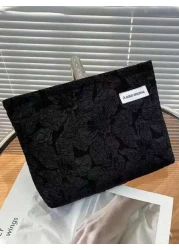 1 PC Cosmetic Bag Makeup Bag Toiletry Organizer Travel Case Organizer Storage Bag Flower Pattern Polyester Elegant Design Widely Used Mother s Day Ladies Women Teenagers Fashionable Stylish Portable L