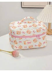 1 Piece Large Capacity Women Makeup Bag Fashion Sweet Style Cosmetic Bag Set Printed Wash Bag Sorting Storage Bag Vanity Organizer Beauty Case Zipper Pouch Makeup Bag Toiletry Bag Versatile Storage Ba