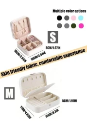 Large Capacity Jewelry Organizer Box Portable Travel Case For Earrings Rings Necklaces Multi Layer Storage With Zipper Makeup Toiletry Essentials Gift For Women Makeup Organizer