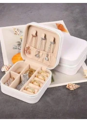 1pc Portable Jewelry Organizer Case Multifunctional Makeup Box Vanity Makeup Tray Foldable Large Capacity Travel Jewelry Display Box Jewelry Gift Box Minimalist Flip Cover Makeup Organizer