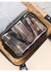 1pc Double Layer Clear Travel Toiletry Bag Large Capacity Handheld Makeup Organizer Pouch Zipper Mesh Pockets For Cosmetics Skincare Toiletries Jewelry And More Ideal Gift For Mother s Day Valentine s