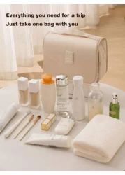 قطعة واحدة شنطة أدوات التجميل المعلقة، حقيبة منظم ماكياج محمول للسفر، حقيبة تخزين متعددة الوظائف مقاومة للما