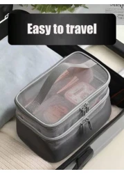 1pc Multi Functional Toiletry Bag Portable Makeup Storage Organizer Waterproof Cosmetic Pouch Large Capacity Travel Bag For Makeup Brushes Lipstick Nail Polish Jewelry Electronics Perfect Gift For Bir