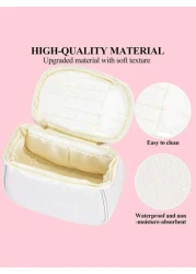 1pc Waterproof Handbag Large Capacity Cosmetic Bag Oil Proof Storage Makeup Bag Bathroom Cosmetic Bag Portable Travel Toiletry Bag Suitable For Lipstick Makeup Eyeshadow Palette Skincare Makeup Brushe
