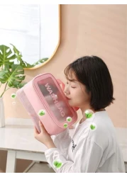 3 1Pc PVC Travel Toiletries Bag Multi Functional Makeup Storage Bag Portable Makeup Organizing Bag Travel Storage Bag Hand Held Zipper Bag Net Eye Bag Travel Bag Suitable For Small Items Such As Lipst