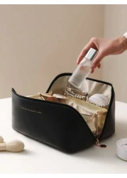 1pc Large Capacity Travel Makeup Bag Multi Functional Makeup Bag Women s Portable Organizing Bag Makeup Bag Organizing Bag Daily Supplies PU School Supplies Student School Supplies Back To School Bag