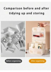 1pc Multifunctional Travel Toiletry Bag Hanging Makeup Bag Large Capacity Convenient To Carry Unisex Waterproof Makeup Brush Organizer Beach Essentials Beach Towel Holder Summer Holiday Must Haves Tra