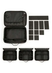 Multi Function PU Leather Cosmetic Bag Large Capacity Professional Divided Makeup Case With Dual Shoulder Shoulder Strap Suitable For Beauticians Nail Technicians Tattoo Artists Makeup Artists Travel