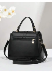 PLANEE Lightweight Business Clamshell Square Bag With Top Handle Shoulder Small Bag Fashionable Crossbody Bag High End Solid Color Small Square Bag Classic Versatile Commuter Small Bag Ideal For Offic