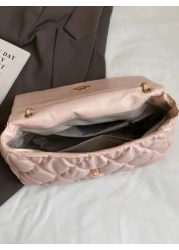 Women s Shoulder Bag Diamond Embroidery Line Flip Soft Bag Pillow Bag Large Capacity Portable Fashion Bag