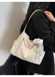 Matte Finish Large Capacity Fashion Versatile Shoulder Bag Elegant Beach Tote Handbag Shopping Bag