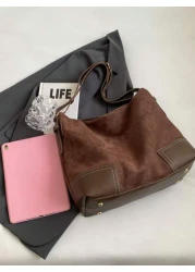 حقيبة كتف نسائية صلبة ذات لون عتيق متعددة الاستخدامات ذات طراز كاجوال