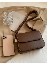 حقيبة مربعة صغيرة مع الطية، حقيبة نسائية بأسلوب بسيط