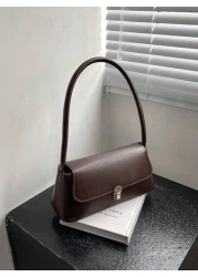 Small Bag Solid Color Push Lock Flap