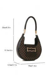 حقيبة كتف صغيرة مطبوعة بطراز الورود القديم المميز مناسبة للاستخدام اليومي للنساء