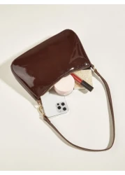 حقيبة هوبو اصطناعية من الجلد اللامع بسيطة، مثالية لمهرجان الموسيقى