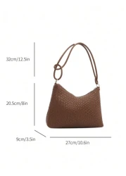 حقيبة كتف نسائية عتيقة مصنوعة من نسيج محبوك بتصميم جديد وعصري