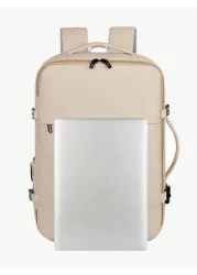 New Fashionable Simple Solid Color Large Capacity Backpack For Business Travel Luggage Bag Short Distance Multi Pocket Business Computer Bag Commuter Backpack