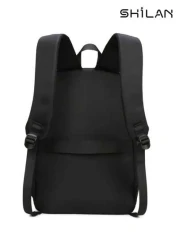 SHILAN حقيبة ظهر ذات لون أحادي بأشرطة كتف قابلة للتعديل، سعة كبيرة، إغلاق بسحاب، مصنوعة من النايلون المقاوم للما
