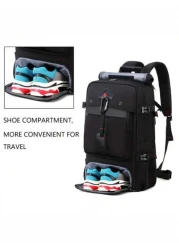 Spacious Lightweight Travel Backpack Hiking Backpack With Wet Dry Separation Outdoor Hiking Backpack With USB Multi Function Water Resistant Contrast Color Backpack Luggage Backpack For School And Tra