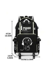 Glow In The Dark Backpack Music Graphic Print Suitable For High School College Students Large Capacity Fashionable Multipurpose Unisex Laptop Bag Travel Rucksack All Strap Patterns Random School Backp