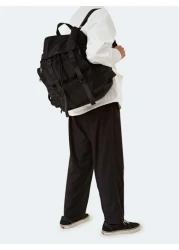 Men Release Buckle Decor Casual School Bag School Backpack Laptop Bag Bookbag Rucksack Shoulder Bag Travel Bag Sport Bag College Bag For School College Business Outdoor Hiking Travel Camping Summer La