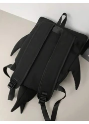 peach tree Large Capacity Shark Pattern Backpack Unisex Fashion Casual Shark Design Backpack Suitable For High School College Students Couple Travel University Outdoor Sports Multifunctional With Mult