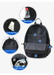 Men s Solid Color Backpack Large Capacity Laptop Bag For Business Commuting And Short Trips With Side Charging Port Multi Functional Pockets Ideal For Outdoor Activities Gym Yoga Biking Perfect Gift F