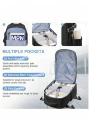 حقيبة ظهر للسفر مسموحة للطيران للتنزه والحدث وللعمل والرحلة العطلة، حقيبة ظهر كبيرة السعة مناسبة للماء للعمل