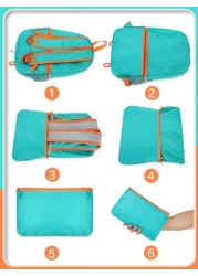 1 Pc Foldable Outdoor Adventure Backpack Minimalist Hiking Pack Large Capacity Gym Bag Multifunction Personality Casual Laptop Backpack Portable Fitness Training Bag With Multi Pockets Large Capacity