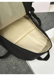 Men s Black Graphic Print Flap Large Capacity Travel Backpack Middle School Student Campus Bag Boys Rucksack