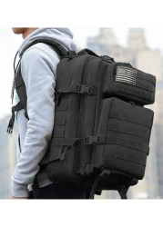 Outdoor Camping Hiking Backpack Summer Travel Bag Laptop Backpack Black Backpack Vintage Sports Bag Large Capacity Multi Function Portable Travel Vacation Gym Fitness Bag Oxford Fabric Minimalist Casu