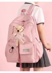 حقيبة ظهر نسائية بتصميم عالي الرقي مناسبة لطالبات المدارس المتوسطة والثانوية، حقيبة ظهر جميلة