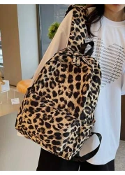 1 قطعة جديدة من الحقيبة المدرسية ذات السعة الكبيرة والطراز الراقي والطراز المنمر، حقيبة ظهر متعددة الوظائف، م