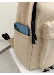 Men s Casual Backpack With Large Capacity Letter Print Minimalist Design Lightweight Versatile Suitable For Students And Commuting Unisex