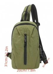 1pc Back To School Style Plain Color Zipper Closure Backpack Minimalist Casual Fashion Suitable For Men For Daily Use And Travel