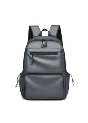 Men s Backpack For Casual Travel Laptop Compartment Korean Fashion Stylish Student Schoolbag Solid Color Rucksack