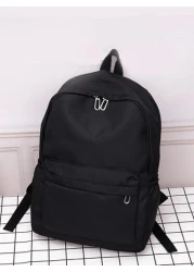 Men s Fashionable Casual Backpack With Large Capacity Solid Color Suitable For School Commuting And Travel Nylon Minimalist Laptop Backpack Black Backpack For Vacation School Bag Outdoor Present Valen