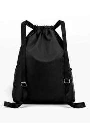 Drawstring Backpack Fashion School Gym Drawstring Camping Bag Casual String Knapsack School Backpack Schoolbag For Travel College School Commute Lightweight Sport Bag Black Backpack University Dorm Pr