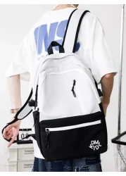 peach tree Fashionable Color Block Campus Laptop Backpack Peach Tree Christmas Men Bag Vacation Travel Essentials Dad Gifts School Bag Travel Backpack Large Capacity Sports Bag Laptop Bag Book Bag Fun