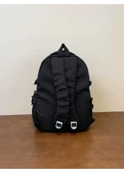 15 6Inch Large Capacity Water Proof Foldable Dirty Resistant Letter Patch Decor Laptop Backpack Medium Black Schoolbag For Travel College School Casual Backpack Thanksgiving Purse Computer Black Bag H